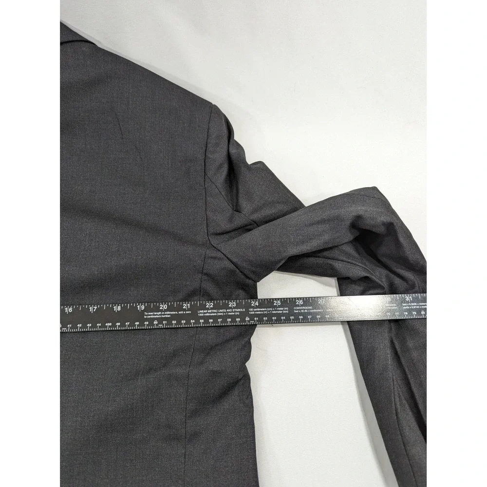 Harold Powell Mens Sport Coat Blazer Three Button Jacket Wool 44L Gray Crosshatc